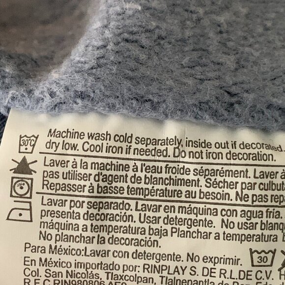 Vintage Champion Long Sleeve Blue Hoodie - Picture 8 of 8